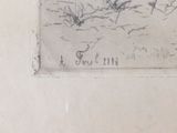 a drawing of a man riding a horse on the beach