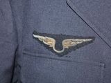 a close up of a jacket with a badge on it