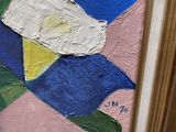 a picture of a painting of a flower on a table