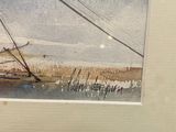a picture of a painting of a sailboat on the water