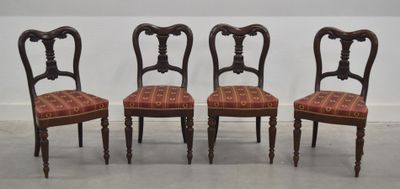 Suite de quatre chaises d'époque Restauration en acajou et p…
