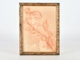 l'image d'un tableau représentant une femme nue, dans un cadre doré