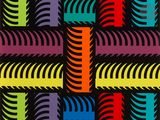 an image of a multicolored pattern of spirals on a black background