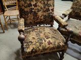 pair of antique upholstered chairs with floral upholstered upholstered upholstered upholstered upholstered upholstered upholstered uphol