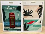 two bags with a picture of a red phone booth