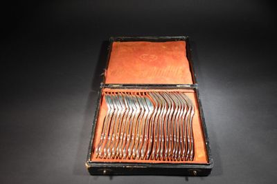 Douze grands couverts en argent Minerve 950 millièmes, décor… - Photo 1