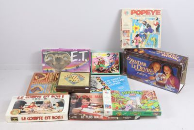 a lot of children ' s board games on the table