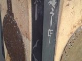 a close up of a vase with a lot of writing on it