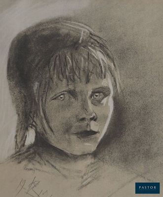 une image représentant le dessin d'une jeune fille les yeux fermés