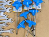 a lot of tools that are laying out on the table