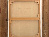 an image of a painting of a wooden frame with a picture in it