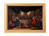 une image d'un tableau représentant un groupe de personnes assises autour d'une table
