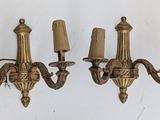 pair of antique brass wall sconces
