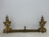 pair of antique brass candlesticks on marble base