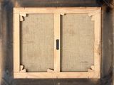 an overhead view of a wooden frame with a window in it