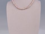 a close up of a necklace on a mannequin display
