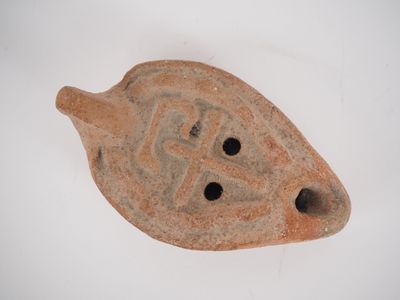 Lampe en terre cuite de style antique. 10 cm - Photo 1