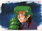 an image of a painting of a man with green hair