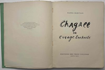 MARITAIN, RAISSA (1883–1960) Chagall ou l'orage Enchanté.