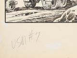 a black and white drawing of a military vehicle