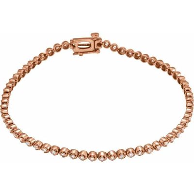 bracelet à boules plaqué or rose