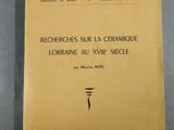 la couverture du livre *Recherches sur la céramique lorraine au XVIIIe siècle*