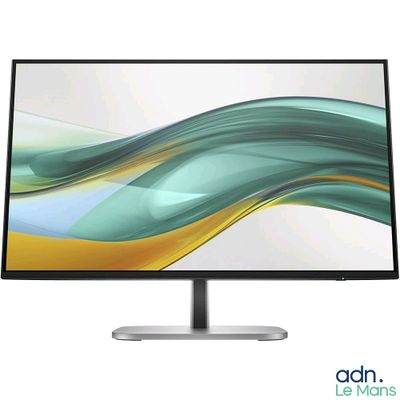 the computer monitor has a curved design on it ' s screen
