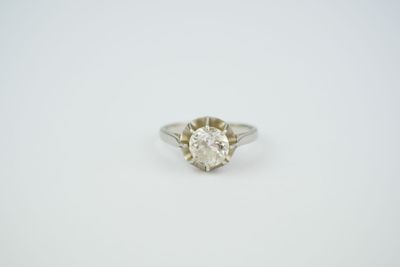 an engagement ring with a single diamond in the center