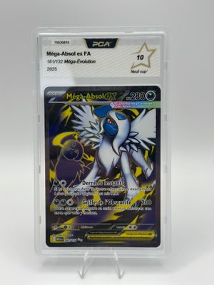 a close up of a pokemon card in a plastic holder
