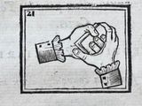 drawing of a hand holding a cell phone in a square frame