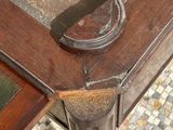 a close up of a table with a book on top of it