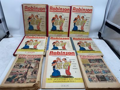 six livres de bandes dessinées pour enfants de Robinson Robinson posés sur une table