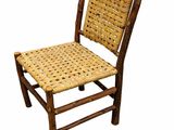 wooden chair with woven seat and back rest