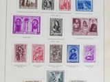 an old picture of a collection of stamps with a picture of people on them