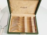 a green box with a set of silverware in it