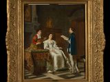 an image of a painting of a man and a woman sitting at a table