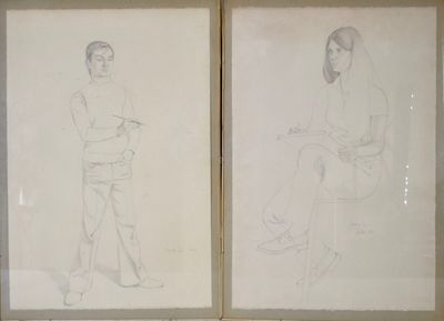 Jacques JOOS (1945-2021), "Etude de portrait en pieds", 1977…