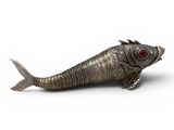 an image of a silver fish figurine on a white background