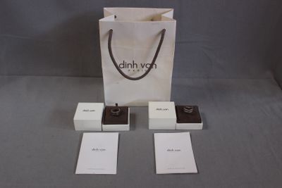 DINH VAN deux bagues modèle SPIRALE en or blanc serties de d…