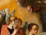 an image of a painting of a group of angels in a room