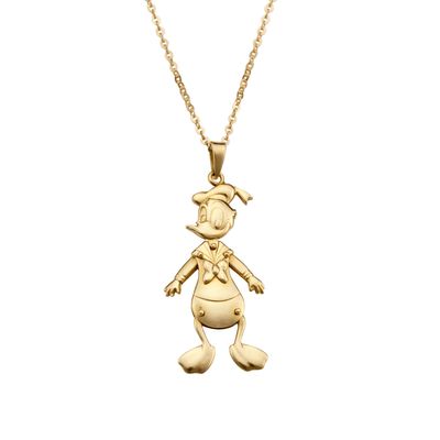 un collier en or jaune orné d'un personnage de dessin animé
