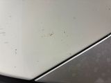 a close up view of a car ' s hood with rust on it