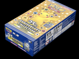 a box of pokemon trading cards on a black background