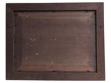 a close up of a wooden frame on a white background