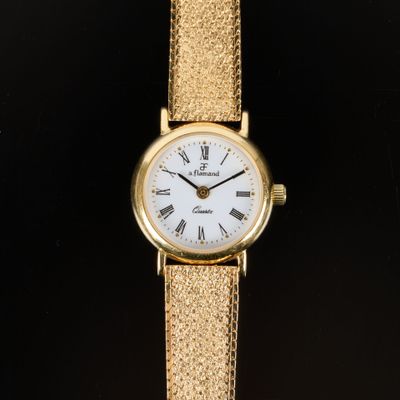 A. FLAMAND. Bracelet-montre de dame en or (750‰), le mouveme… - Photo 1