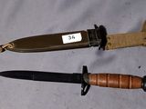 a knife and a knife holder on a table