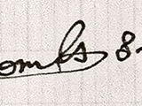 a close up of a person ' s signature on a piece of paper