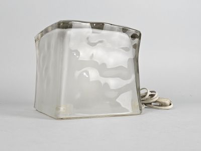 clear plastic purse with a chain on a white background