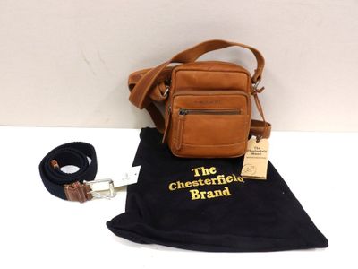 THE CHESTERFIELD BRAND + JAQK - Pochette en cuir coloris mar…