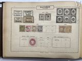 an open book with a bunch of different stamps on it
